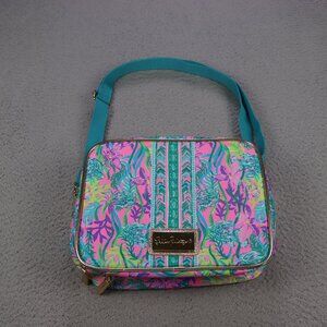 Lilly Pulitzer Insulated Lunch Box Adjustable Strap Floral Pink Blue School Work